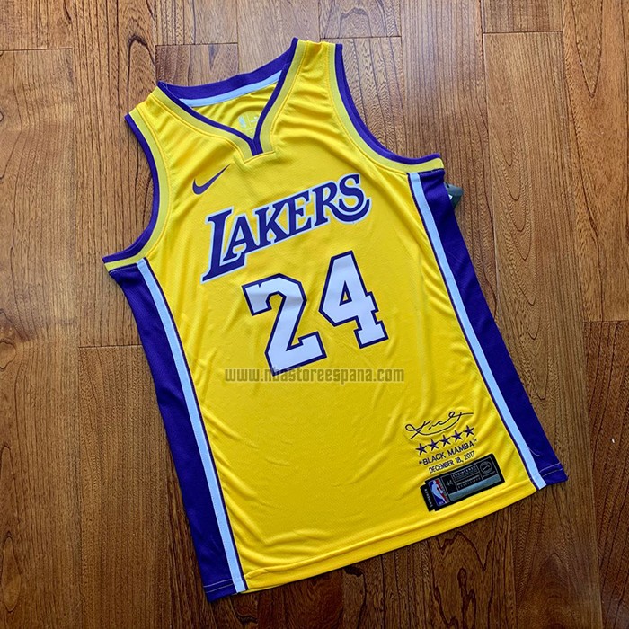 Camiseta Los Angeles Lakers Kobe Bryant NO 24 Retirement 2017-2018 Amarillo